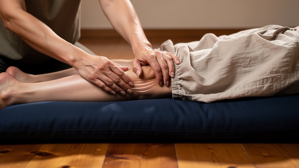 Séance de shiatsu sur les méridiens